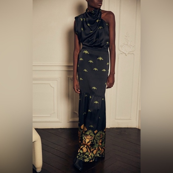 Johanna Ortiz Black Mystical Activist Silk Maxi Dress 4 - Picture 4 of 14